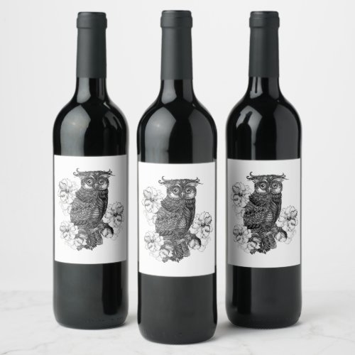 Gray Owl White Orchids Wine Label