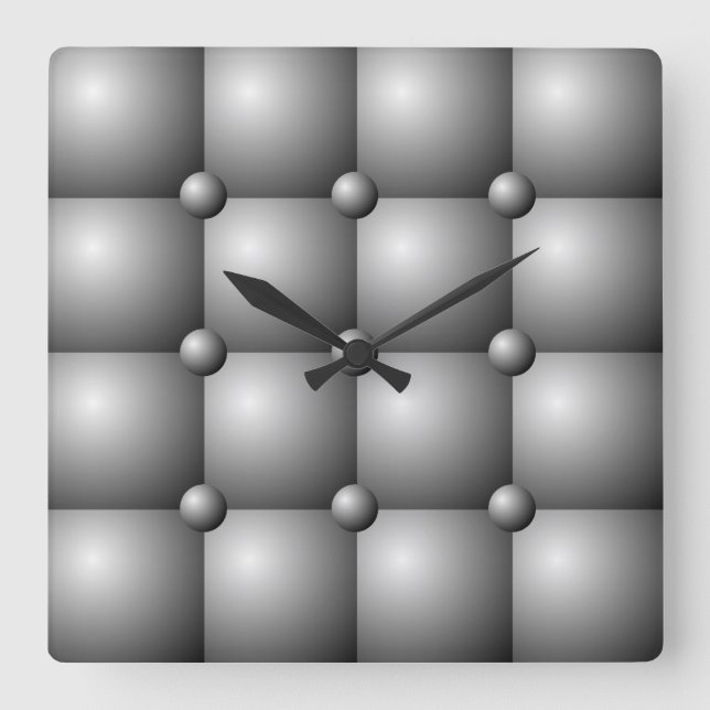 Gray Padded Cushion Effect Wall Clock (Front)
