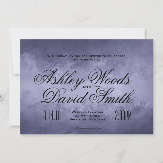 Gray Paint Background Wedding Card (Front)