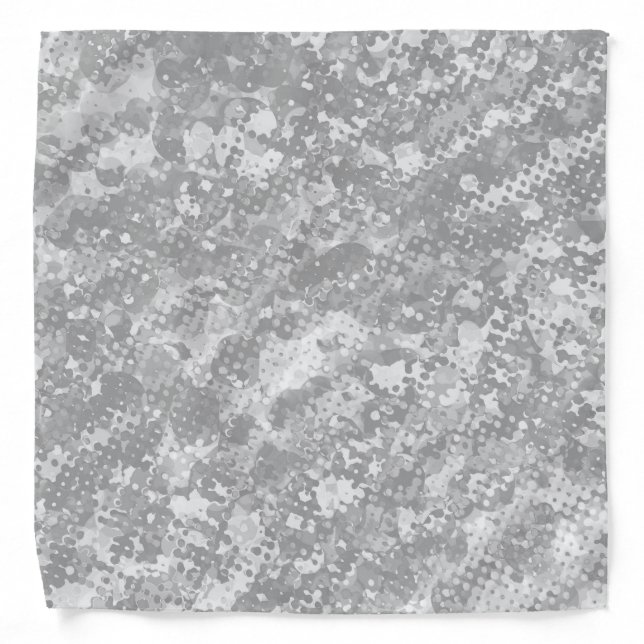 Gray Paint Splattered Rustic Paint Print Pattern Bandana (Front)