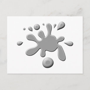 Gray Paint Splodge Postcard