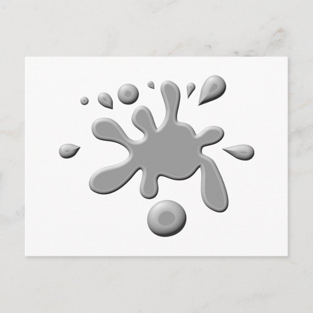 Gray Paint Splodge Postcard (Front)