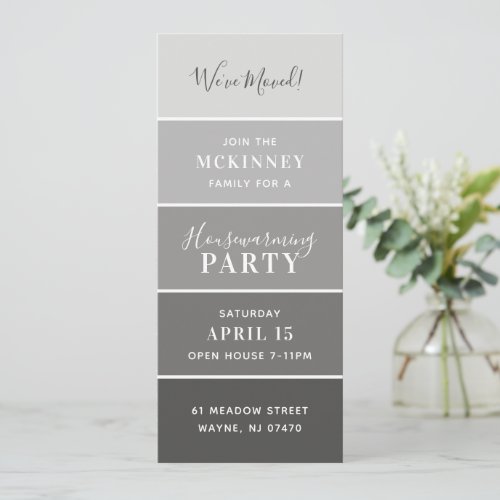 Gray Paint Swatch Card Housewarming Party Invite