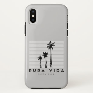Gray Palm Tree Costa Rica Pura Vida iPhone X Case
