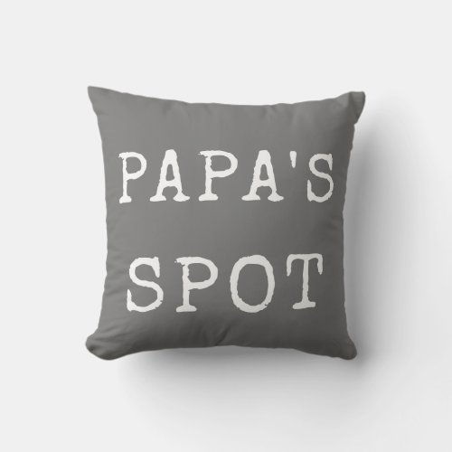 Gray Papas Spot Typewriter Font Throw Pillow