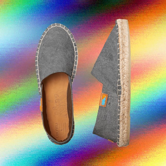 Gray Parchment Abstract Pattern  Slip-on Espadrilles (Creator Uploaded)