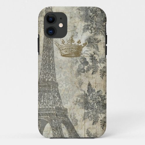 Gray Parisian Collage iPhone 11 Case