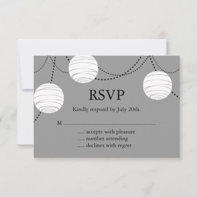 Gray Party Lanterns RSVP (Front)