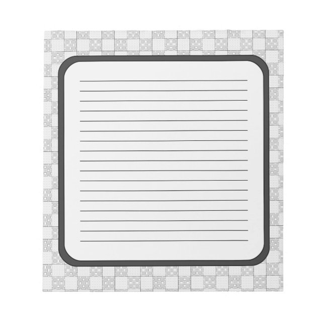Gray Patchwork Pattern Notepad (Front)