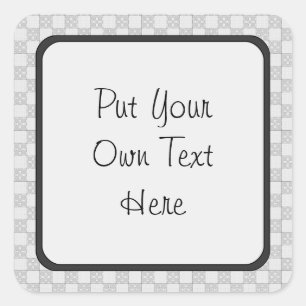 Gray Patchwork Pattern Square Sticker