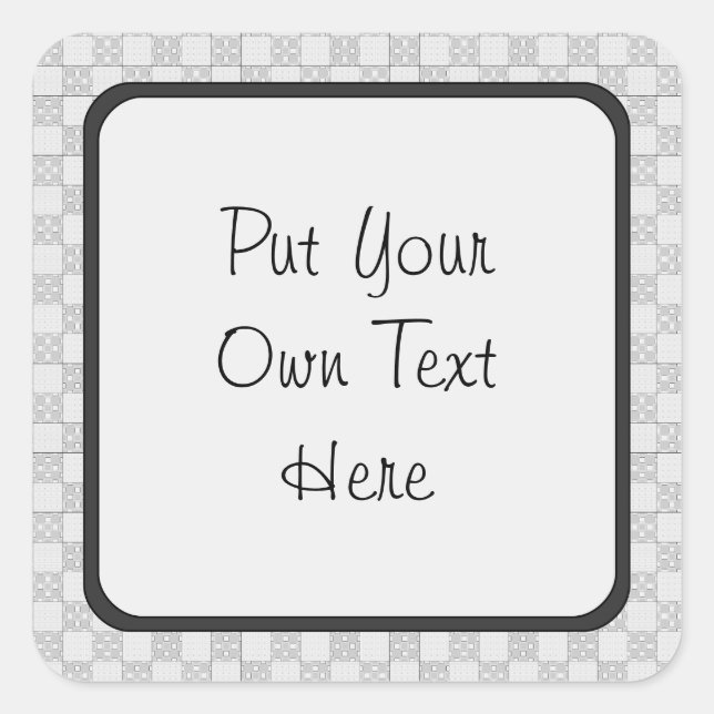 Gray Patchwork Pattern Square Sticker (Front)