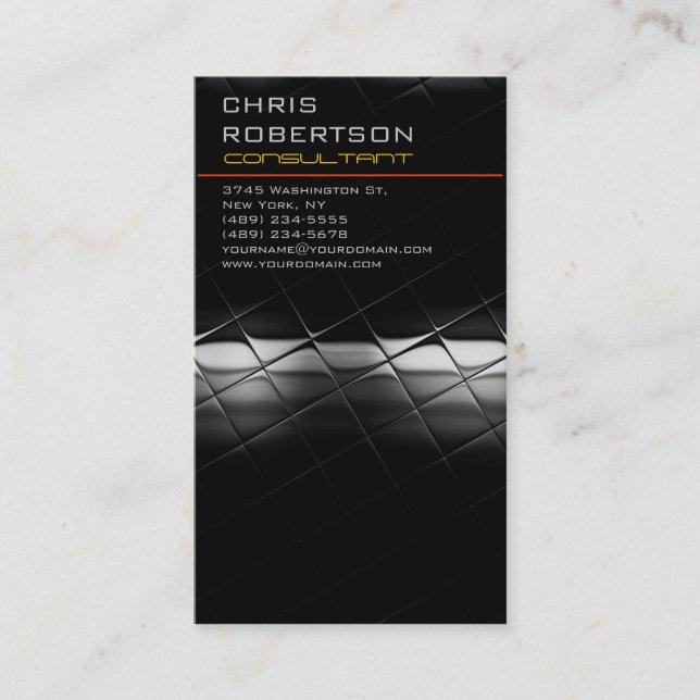 Gray Pattern Attractive Charming Business Card (Front)