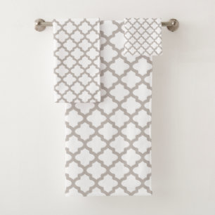 Gray Pattern Bath Towels Set Gift