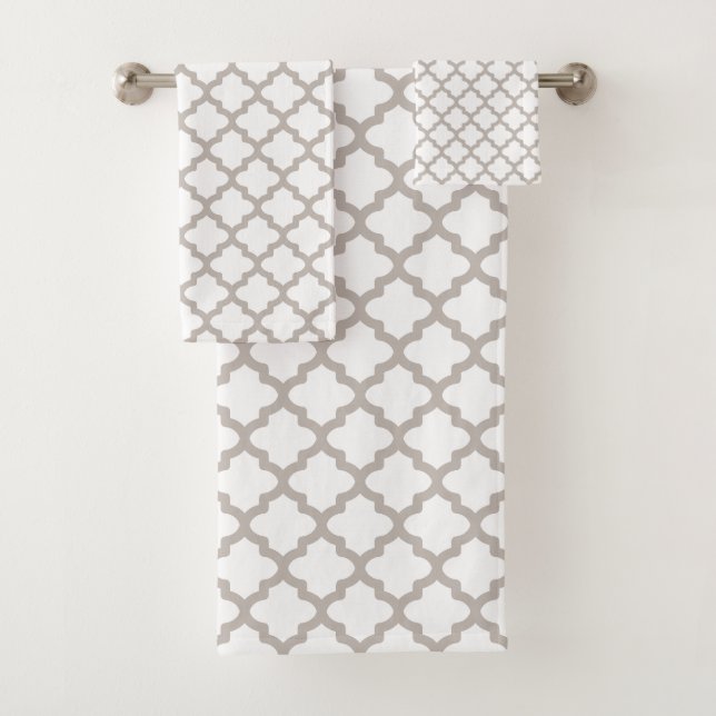 Gray Pattern Bath Towels Set Gift (Insitu)