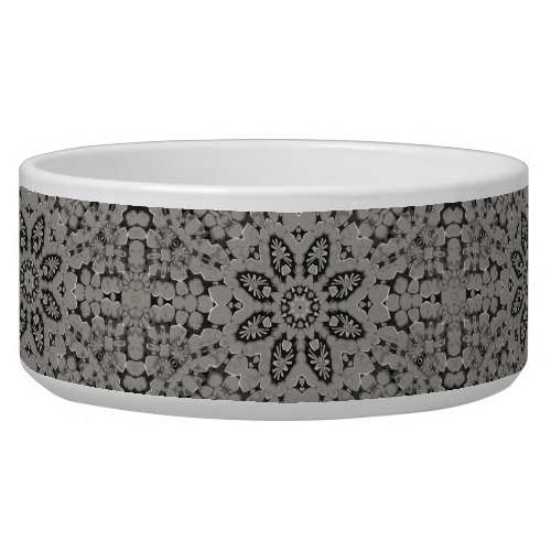 Gray Pattern Ceramic Pet Bowl