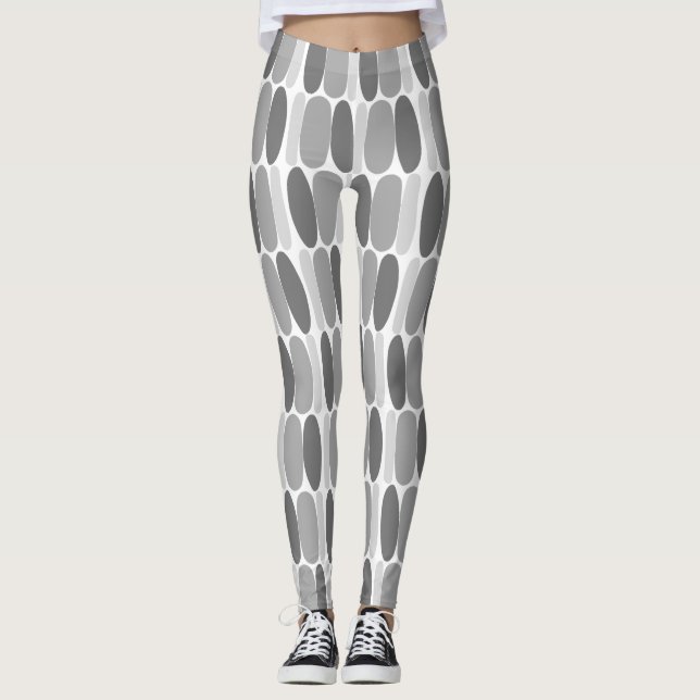 Gray Pattern Colorful Shapes Leggings (Front)