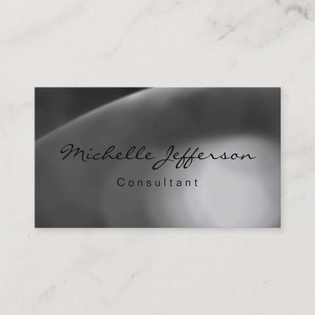 Gray Pattern Consultant Class Script Business Card (Front)