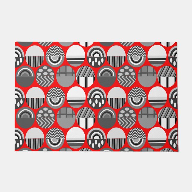 Gray Patterned Ovals  Doormat (Front)