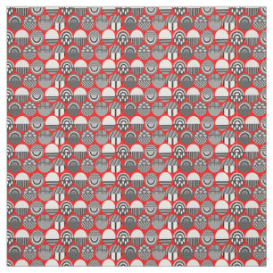 Gray Patterned Ovals  Fabric