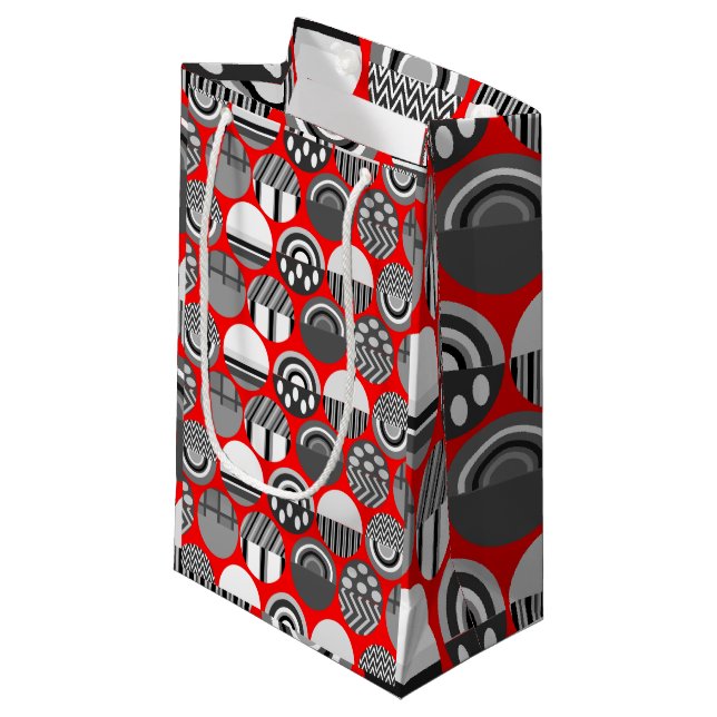 Gray Patterned Ovals  Small Gift Bag (Front Angled)