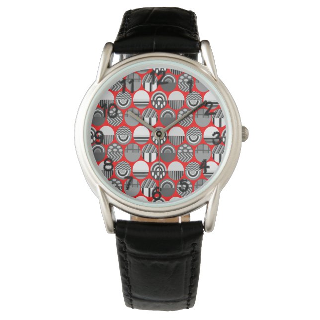 Gray Patterned Ovals  Watch (Front)