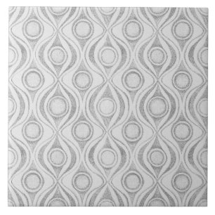Gray Patterns Сircles Ceramic Tile