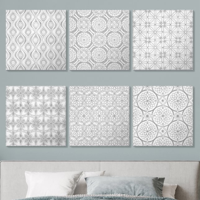 Gray Patterns Acrylic Photo Tile (Bedroom)