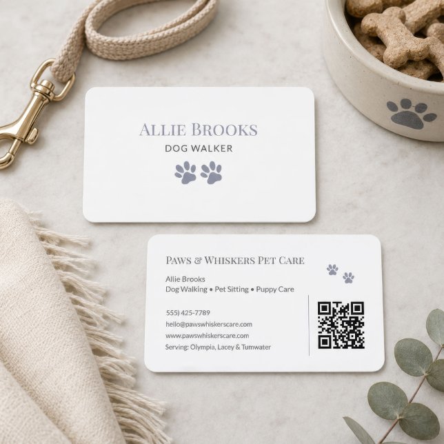 Gray Paw Dog Walker Business Card (Gray Paw Dog Walker Business Card
)