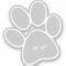 Gray Paw Print Design Contour Sticker