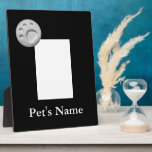 Gray Paw Print Dot Plaque<br><div class="desc">Silver gray 3D look dog paw print photo design.</div>