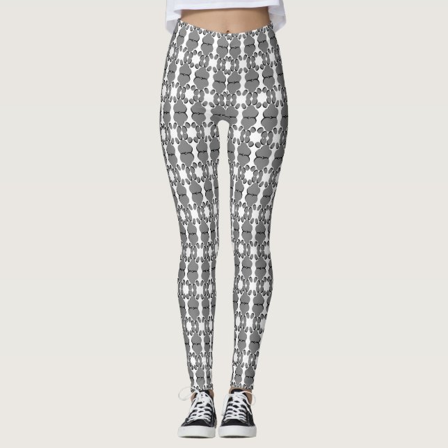Gray Paw Print Leggings (Front)