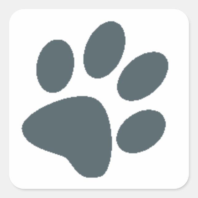 Gray Paw Print Square Sticker (Front)
