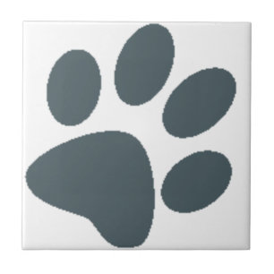 Gray Paw Print Tile