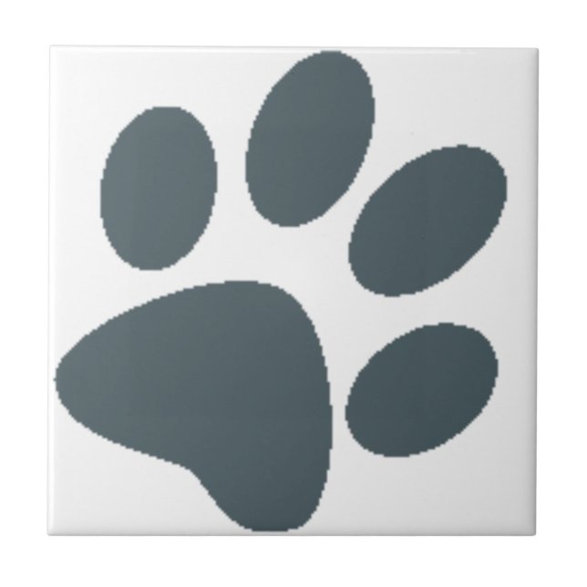 Gray Paw Print Tile (Front)