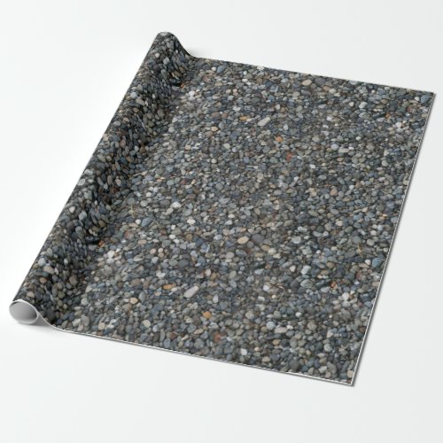 Gray Pea Gravel Rocks Pebbles Wrapping Paper