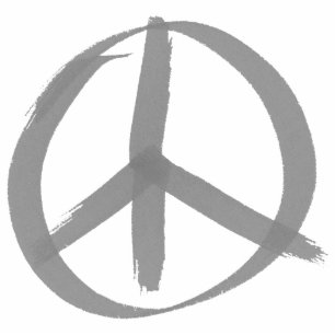 Gray Peace Sign Cutout