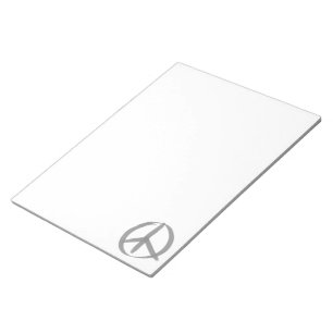 Gray Peace Sign Notepad