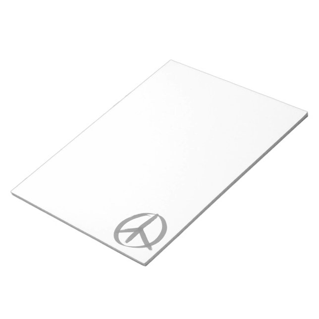 Gray Peace Sign Notepad (Angled)