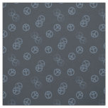 Gray Peace Sign Pattern Fabric