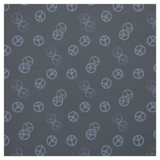 Gray Peace Sign Pattern Fabric