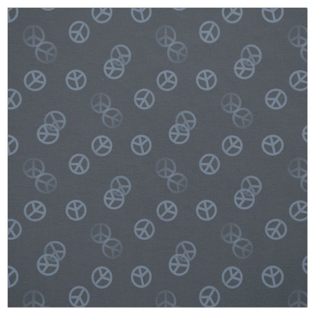 Gray Peace Sign Pattern Fabric (Swatch)