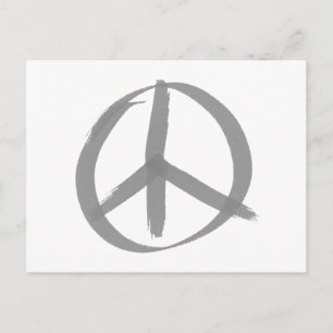 Gray Peace Sign Postcard