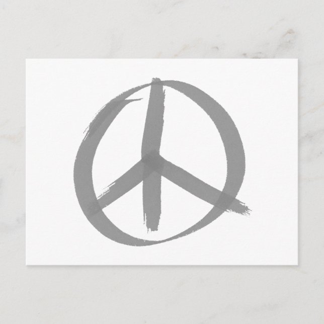 Gray Peace Sign Postcard (Front)