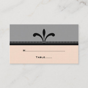 Gray/Peach Fancy Art Deco Place Cards