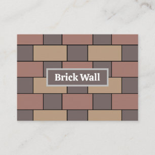 Gray Peach Pink Brick Wall Business Card