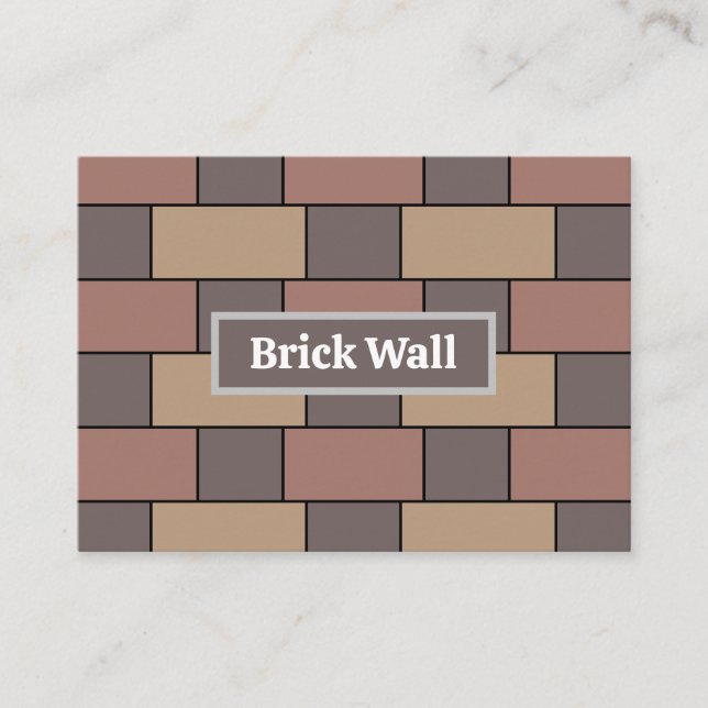 Gray Peach Pink Brick Wall  Business Card (Front)