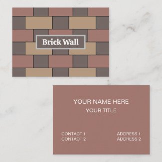 Gray Peach Pink Brick Wall  Business Card