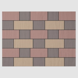 Gray Peach Pink Brick Wall Tissue Paper