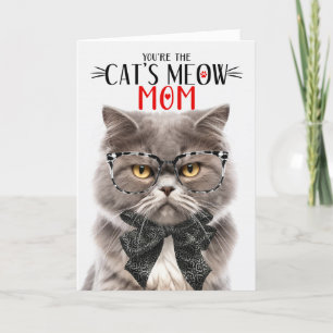 Gray Persian Cat for Mom on Mother's Day Holiday Card