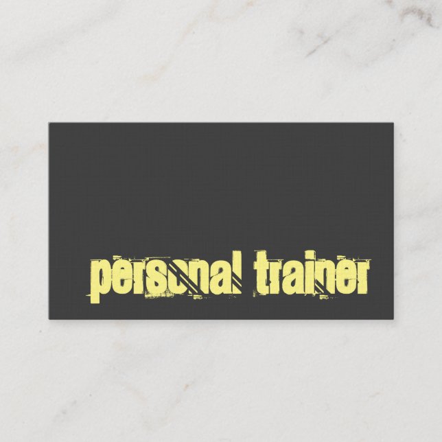 Gray Personal Trainer Fitness Sport Custom Linen Business Card (Front)